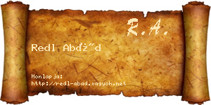 Redl Abád névjegykártya